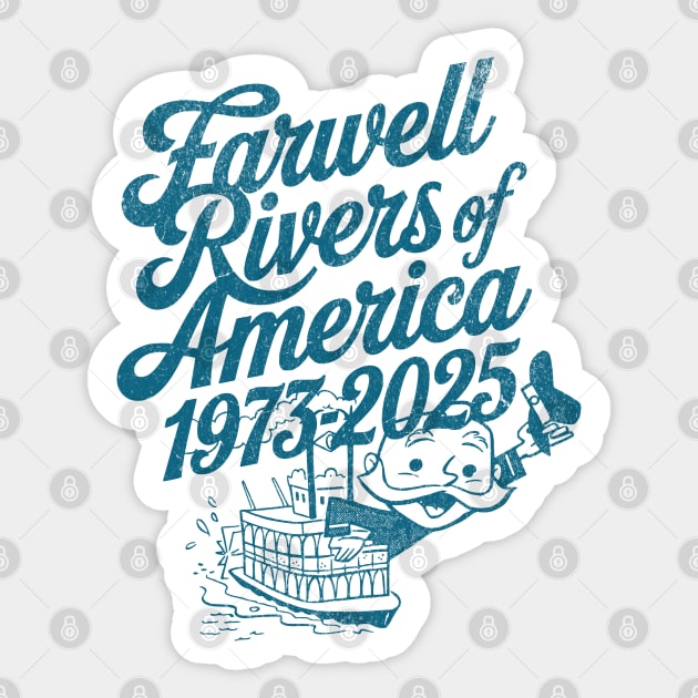 Farwell Rivers of America 1973-2025 Vintage Distressed Design Sticker by Joaddo